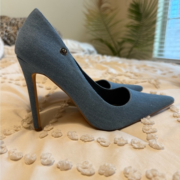 Denim Heels/Boots snap on - Picture 1 of 6